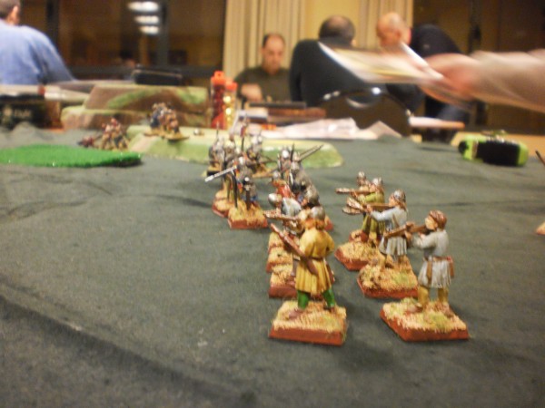 Les saxons tentent, en vain, de ralentir l'avancée normande.